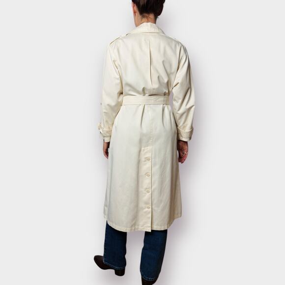 80s Coat Works Cream Trench Coat - Picture 9 of 10